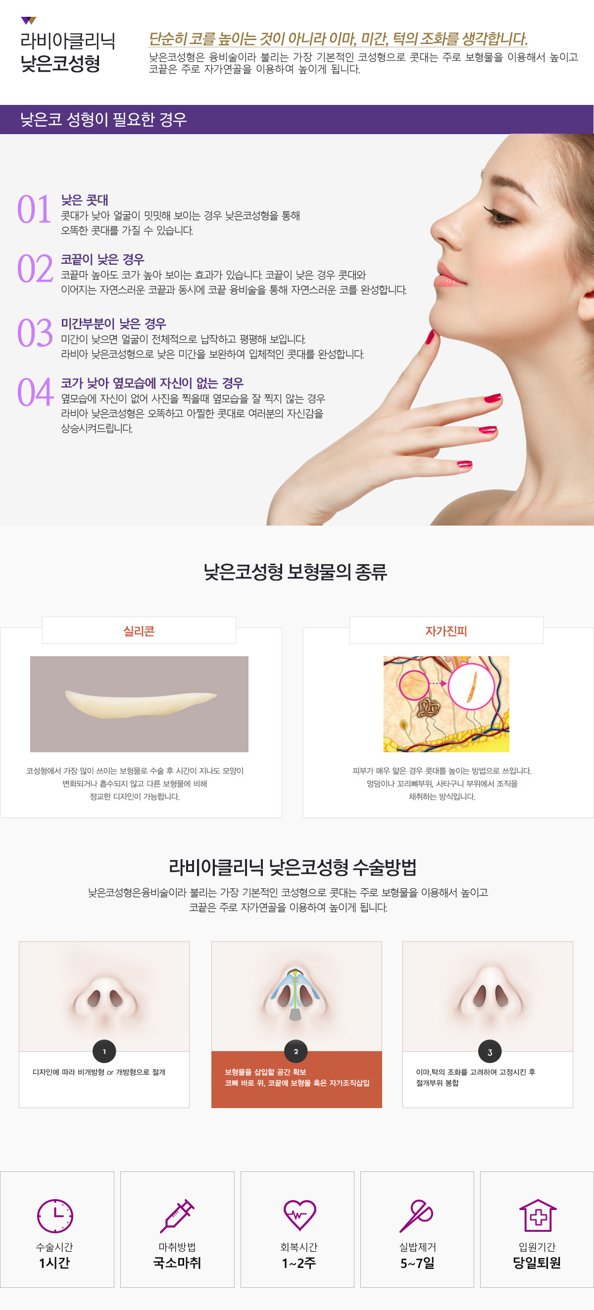 낮은코 성형
